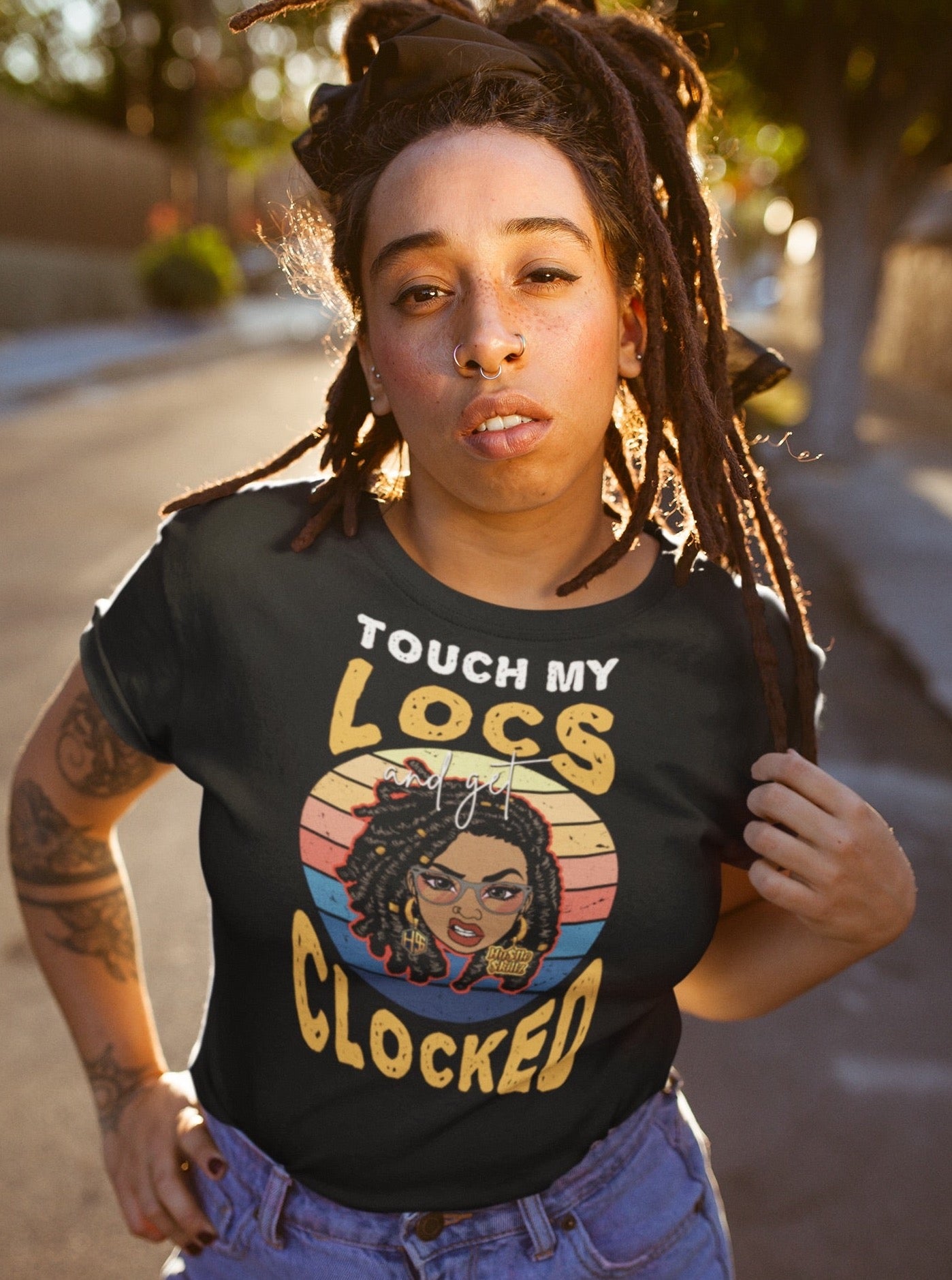 Touch my Locs and get Clocked/Unisex t-shirt